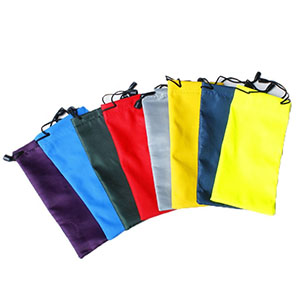 Microfiber sunglass drawstring pouch with locking toggle