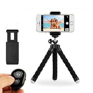 Flexible Tripod Phone Holder with Bluetooth