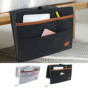 Hanging Bag Bedside Storage Organizer Bed Felt Pocket Bag