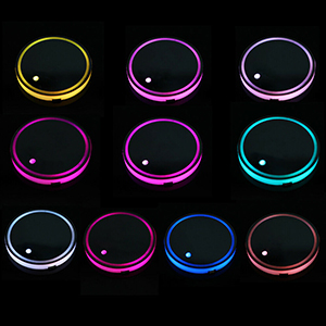 Car LED Cup Holder Pad Mat Coaster Light