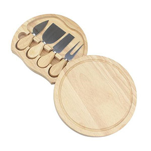 4-Piece Wood Cheese Board Server Kit 