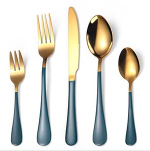 5 pieces Gold Flatware Cutlery Set